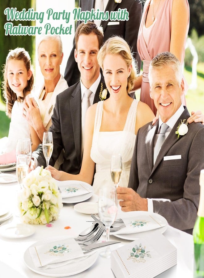 IANFEPH Disposable Linen-Feel Dinner Napkins with Built-in Flatware Pocket, 50 Pack Prefolded Paper Napkins for Silverware Elegant Guest Hand Towels for Wedding Birthday Valentine Party - Image 5